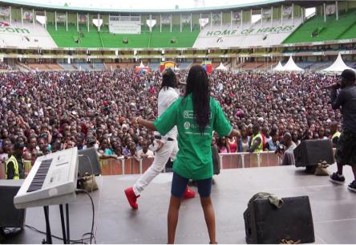 Large live audience at a stadium event